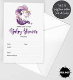 Pack of 30, Girl Baby Shower Party Collection, Baby Shower Invitation Cards, Fill in the Blank Invites WIth Envelopes, Unicorn Theme Party Supplies-a - Image 2