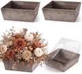 Dandat 4 Set 10 Inch Wooden Flower Box Rustic Table Centerpieces,Brown by Dandat