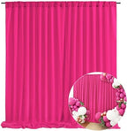 10 x 7 Feet Fuchsia Backdrop Curtain for Partie, Background Curtains for Photoshoot, Birthday, Wedding, Halloween, Thanksgiving, Christmas Day, New Year Party Decorations 5Ft x 7Ft, 2 Panels by ZEBMOON