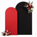 Black Red Photo Arch Backdrop Cover Set of 2 Spandex 7.2 and 6ft Arch Covers Stretchy Backdrop Birthday Party Arch Stand Covers for Baby Shower Wedding Retirement Banquet Background Decorations by Suppromo