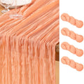 DeZerlor Peach Cheesecloth Table Runners 4 Pack Summer Boho Runners by DeZerlor