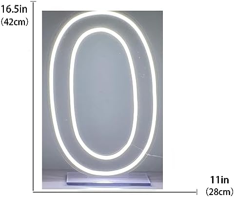 LED Neon Signs Number 0 Birthdays Decor Neon Lights Party USB Plus Battery Case Light up your baby's birthday with our Neon Number Zero Sign (Number 0) - Image 4