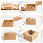 80 Pack Brown 6x6x3 Kraft Cake Boxes with Window, Bakery Treat Boxes - Image 3