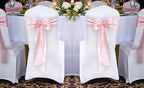 MDS® Pack of 150 Satin Chair Sashes for Wedding & Events – Blush Pink - Image 2