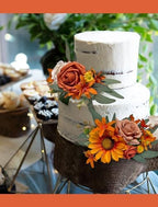 CherishedMoments 3Pcs Pre-Made Cake Flowers,Sunflower Wedding Cake Decor - Image 5