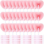 Blulu 60 Pack Wedding Heart Folding Hand Fans Decor Bulk, Pink by Blulu