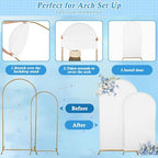 7.2FT, 6FT White Spandex Arch Backdrop Stand Covers Set of 2 - Image 6