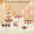12Pcs Buffet Risers, Food Risers for Table, Foldable Cake Display Stands, Tall Cardboard Cupcakes Stand for Show Catering Desserts Jewelry Wedding Birthday Party Decoration (White) - Image 7
