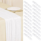 Showgeous 20 Pack White Cheesecloth Table Runner, 17 x 108 Inches by Showgeous