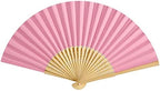 50pcs Paper Hand Fan with Organza Bags Bamboo Handheld Folding Fan DIY Decorative Wedding Party Favors (Pink) - Image 5