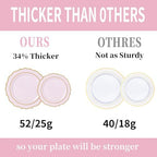 350PCS Pink Plastic Plates, Plastic Dinnerware Sets for 50 Guests - Image 4