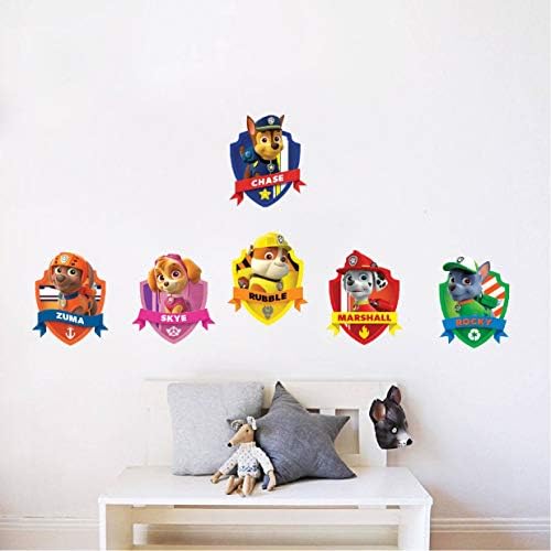 Paw Dog Wall Decals Kids Cartoon - Paw Team Kids for Bedroom Apartment Wall Decor Toys Kid Nursery Removable Decoration TV Show Wall Mural, Size: Six 8 Inch Decals - Image 3