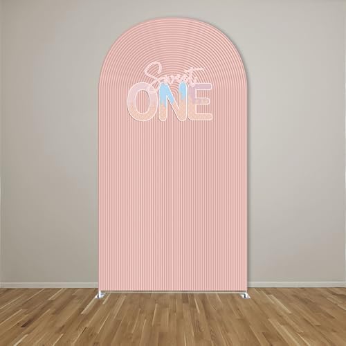Arch Backdrop Cover Ice Cream Sprinkles Girls Birthday Party Decorations Arch Frame Fabric Cover Sweet ONE Candy Pink Baby Shower Baptism Parties (6x2.6ft Cover,Sweet one) - Image 2