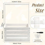 Suzile Baby Shower Crate Wooden Closet Baby Basket Gift,White - Image 3