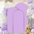 FANPROMS Wedding Arch Cover Set of 3 Lavender Arch Spandex Covers Baby Shower Chiara Arch Backdrop Stand Cover Round Top Stretchy Backdrop 5FT 6FT 7FT Arched Stand Covers for Parties Ornament - Image 4