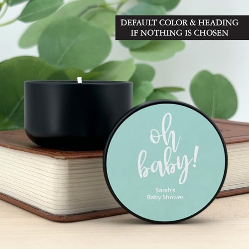 Custom Candles, Personalized Candles, Bulk Candles, Candle Favors, Baby Shower Candle Favors (Set of 10) (Black Tin), 9508837-03 - Image 6
