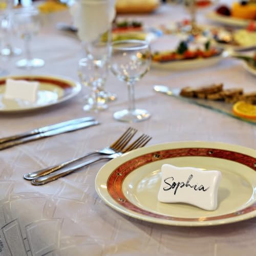 Sawysine 10 Pack Porcelain Place Cards with Marker Pen, 2.4 x 1.4 - Image 6
