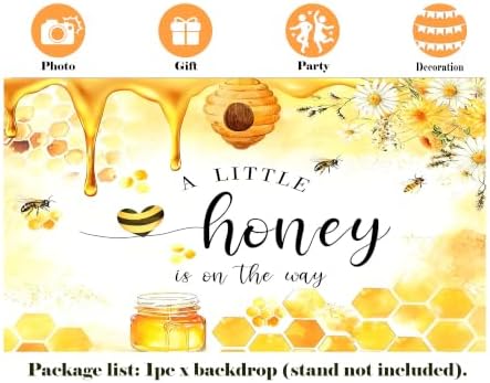 20X10ft Fabric Honeycomb Bee Backdrop, Yellow Honey Drip Banner Photography Background, Party Decorations Tapestry, Baby Shower Wall Decor, Photo Studio Props - Image 2