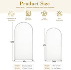 Beige Sage Green Arch Cover 7.2FT 6FT Wedding Arch Backdrop Covers Set of 2 Stretchy Spandex Balloon Arch Backdrop for Birthday Party Decor Baby Bridal Shower Anniversary Banquet Photo Background - Image 5