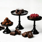 Black 3Pcs Metal Round Cake Stand Set 8/10/12 Inch Dessert Display - Image 3
