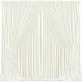 20x10ft Ivory Backdrop Curtain for Wedding Parties Wrinkle Free Fabric Ivory Drapes Backdrop Decoration for Baby Shower Birthday Photography Decoration 4 Panels, 5ft x 10ft by Gogoparti