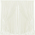 20x10ft Ivory Backdrop Curtain for Wedding Parties Wrinkle Free Fabric Ivory Drapes Backdrop Decoration for Baby Shower Birthday Photography Decoration 4 Panels, 5ft x 10ft by Gogoparti