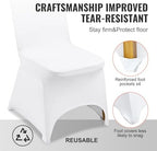 VEVOR 50 Pcs White Chair Covers Polyester Spandex Chair Cover Stretch Slipcovers for Wedding Party Dining Banquet Chair Decoration Covers - Image 5