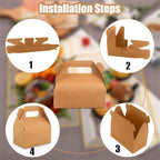 ZSDRTYU Treat Boxes, 50 Pcs Gable Boxes Party Favor Boxes Favor Boxes, Kraft Gable Treat Boxes For Christmas Party Decorations Birthday (Kraft) - Image 3