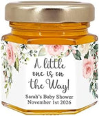 Honey Baby Shower Favors, Bee Themed Baby Shower, Honey Baby Shower Favors, Honey Favors, Mini Honey Jar Favors, Pink and White Floral Themed Baby Favors (Set of 12) - Image 2