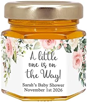 Honey Baby Shower Favors, Bee Themed Baby Shower, Honey Baby Shower Favors, Honey Favors, Mini Honey Jar Favors, Pink and White Floral Themed Baby Favors (Set of 12) - Image 2