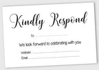 50 Blank RSVP Cards with White Envelopes White 4"x6" Response Cards-RSVP Reply Card for Wedding-Bridal Shower-Baby Shower-Rehearsal Dinner by Inkdotpot