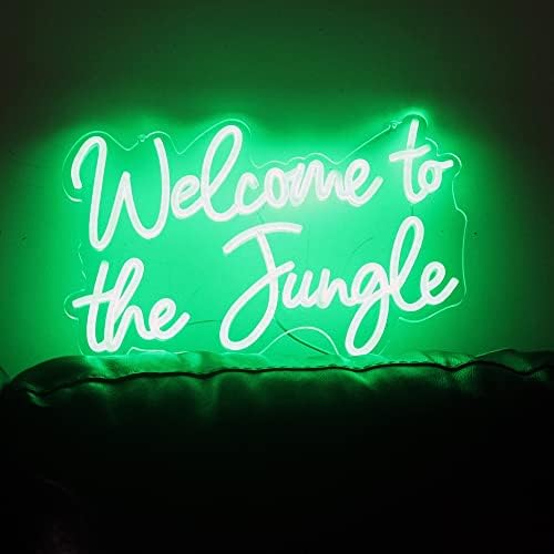 Welcome to the Jungle LED Neon Signs Green Neon Lights for Wall Decor USB Light Up Sign For Garden Home Porch Store Christmas Living Room Bar Decoration(16.5 * 11Inch) - Image 3