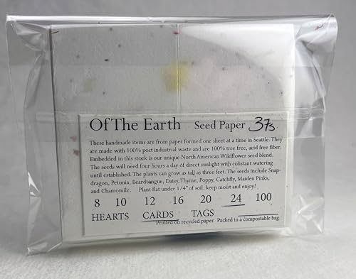 Of The Earth Handmade Paper - Wildflower Seed Paper Folding Escort Card - Place Card/Name/Gift - 3.5" x 4" - Set of 24 (37s Pink & Safflower) - Image 5