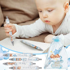 Chuangdi 50 Sets Baby Shower Favors Gifts for Guests Includes 50 Pcs Ballpoint Pens, Thank You Cards and Organza Bags(Blue Bear) - Image 4