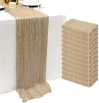 12Pack Beige Cheesecloth Table Runner 20x120inch Gauze Table Runners by Seveups