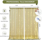 10x10FT Green Wrinkle Free Backdrop Curtains with Lights String for Parties - Photo Curtain Backdrop with Lights for Wedding Decorations, Bridal Baby Shower Birthday Party Photography Background - Image 5