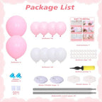 2‑Set Macaron Pink White Balloon Column Kit for Birthday Baby Shower Party - Image 3