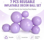 Reusable Inflatable Balloon, Reusable Inflatable Balloon Garland Arch Kit for Parties, Easy Setup Balloon Arch Decoration for Birthday, Wedding & Celebration (7Pcs Purple) - Image 3