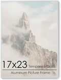 17x23 Metal Picture Frame, Aluminum Poster Frame with Real Glass, Silver by FLYJOE