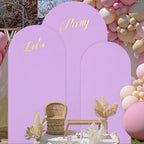 7.2ft 6.6ft 6ft Arch Covers Lavender Wedding Arch Cover Set of 3 Balloon Arch Spandex Cover Purple Arch Backdrop Cover Round Top Chiara Backdrop Cover for Happy Birthday Party Arch Decoration - Image 5