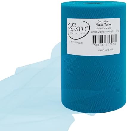 Expo International Decorative Matte Tulle, Roll/Spool of 6” X 100 Yards, Lightweight Polyester Tulle Fabric for Tutus, Costumes, and Party Decorations, Washable, Easy-to-Use, Ultra Marine - Image 2