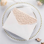 50PCS Pink Laser Cut Wedding Invitation with Envelopes and Rsvp Cards - Image 2