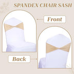 Pack of 125 Spandex Chair Sashes without Slider Buckles – Champagne Gold - Image 4