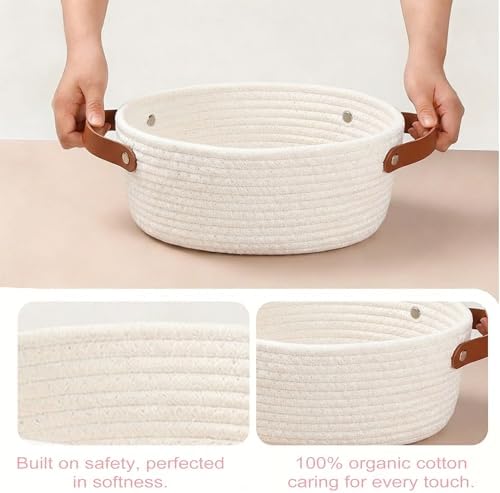 6-Pack Gift Basket Set, Cotton Rope Woven Basket with Gift Bag & Ribbon for Baby Showers, Newborn Celebrations, Events & Holiday Gifting, Beige - Image 5