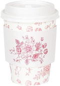 50Pcs Pink Floral Disposable Coffee Cups with Lids and Sleeves by FromTablestoTales