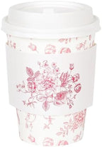 50Pcs Pink Floral Disposable Coffee Cups with Lids and Sleeves by FromTablestoTales