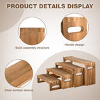 8 Pcs Wood Risers Display Stands, 2 Set Wooden Risers for Table Display, 4 Tier Rectangular Riser Display Stand Wooden for Cupcake, Desserts, Perfume, Collections, Jewelry Showcase - Image 4