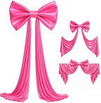 Big Hot Pink Bow Backdrop Party Decorations Pink Bow Decor 48x24x120 Inches Giant Bow Birthday Party Backdrop for Wedding Baby Shower Bridal Shower Photography Coquette Room Decor - Image 5
