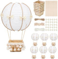 Serencatcher Hot Air Balloon Table Centerpieces 6 Sets DIY Hot Air Balloon Paper Lanterns Craft Kit with Baskets Bows Pearl Chain for Neutral Baby Shower Wedding Birthday Bridal Shower Party Decor by Serencatcher
