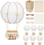 Serencatcher Hot Air Balloon Table Centerpieces 6 Sets DIY Hot Air Balloon Paper Lanterns Craft Kit with Baskets Bows Pearl Chain for Neutral Baby Shower Wedding Birthday Bridal Shower Party Decor by Serencatcher